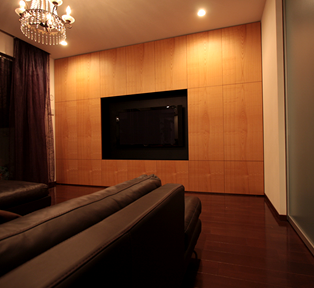 神戸　S邸ブラッチェリー壁面収納TVボード＆キッチンカウンター